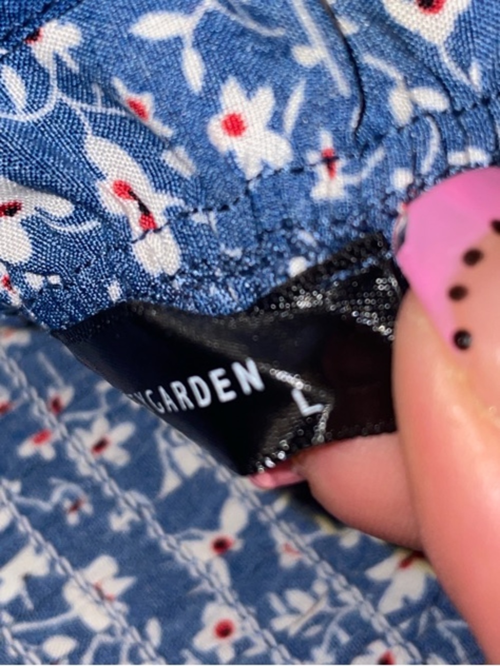 PrettyGarden Blue Floral Smocked Maxi Mermaid Dress with Long Sleeves Size Large - Picture 14 of 16